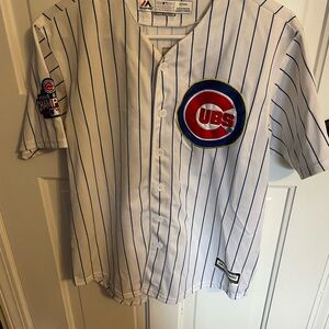 Majestic Chicago Cubs White Pinstripe Jersey